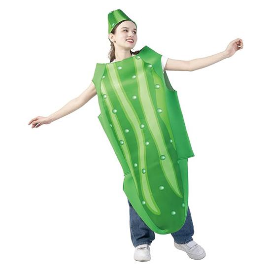 Funny cucumber cosplay costume, for adults Adult size зелёный
