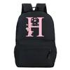 Back To School Rucksacks Trend Graphic Flower Alphabet Harajuku Style Trend Open-air Journey Knapsack Zip Laptop Bagpack