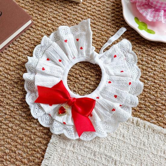Cat Costumes Breathable Cotton Adjustable Sun Hat And Scarf Set with Bow Decor Pet Clothes for Party Photography Props