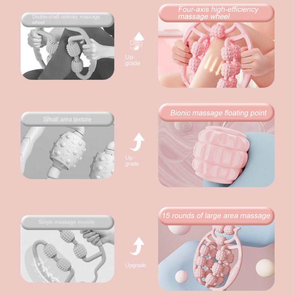 15-Wheel Leg Massager Roller For Athletes Muscle Recovery Cramp Relief 360° Adjustable Clamp Design