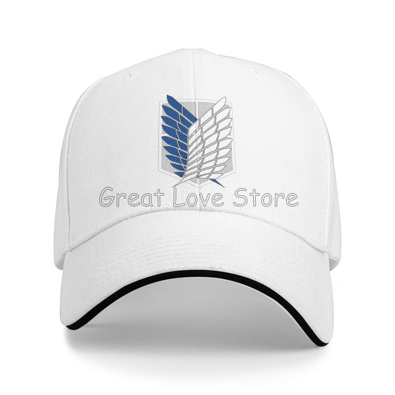 Attack On Titan Logo Print Sandwich Baseball Caps Wings of Freedom Mikasa Snapback Hats Daily Bucket Cap Unisex Adjustable Hat