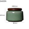 Chinese Style Wooden Lid Ceramic Tea Caddy Storage Tank, Sealed Pot, Retro Tea Box, Desktop Decoration Accessories