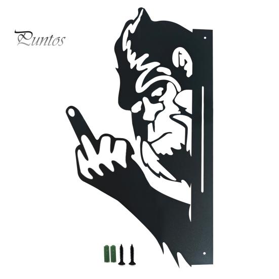 

Peek-a-Boo Sasquatch металлический знак двухсторонний силуэт выглядывающего животного средний палец Sasquatch садовый художественный знак для наружной стены дерево забор декор A