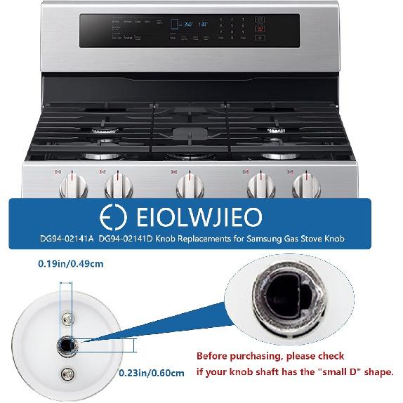 DG94-02141A for Samsung Gas Stove Knobs, DG94-02141 Range Knob Replacement for Samsung Part DG94-02141D AP7012782 PS16554212, Fit Stove Number