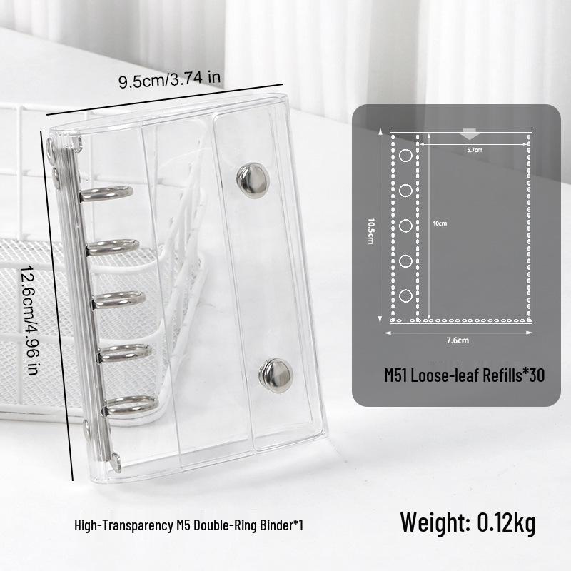 M5 Portable A6/A7 Binder Album with Transparent PVC Cover for Idol Photocard Storage