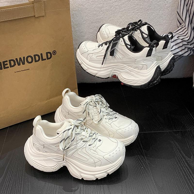 Fried Street Dad Shoes Women's Platform 2025 New Spring Explosion Super Good-looking Versatile Height Increase 6cm Sports and Leisure Shoes