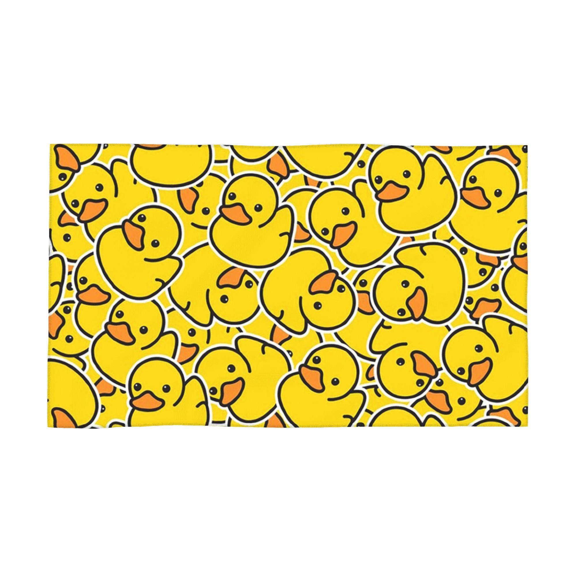 

Yellow Classic Rubber Duck Soft Face Towel Quick Dry Pool Bath Cotton Towels Breathable W30*H60(CM)