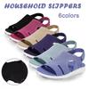 Foreign Trade Europe and the United States Summer New Women's Shoes Flying Woven Flat Bottom Breathable Solid Color Beach Shoes Lightweight Large S