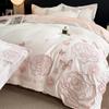 Light Luxury 100% Cotton Embroidered 4-Piece Bedding Set with Rounded Corner Sheets