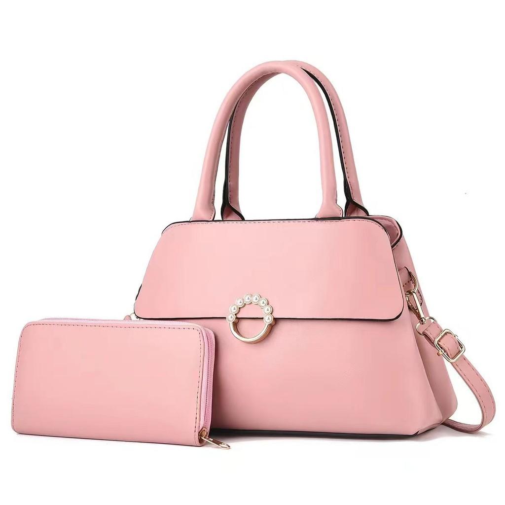 Elegant And Trendy Retro Pu Handbag For Daily Use With Spacious Interior розовый