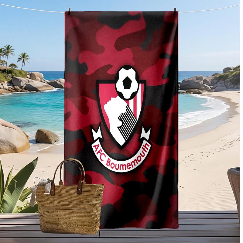 Toalla de Playa con Estampado de Fútbol del Bournemouth, Toalla Grande Suave de Secado Rápido para Playa, Camping, Natación