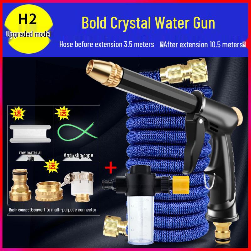 High-Pressure Telescopic Car Wash Water Gun with Soft Hose Nozzle