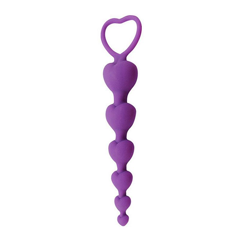 Soft Silicone Heart Beads Anal Plug Big Balls G-Spot Stimulating Butt Plug for Couples Adult Sexy Anal Masturbator Anus Toys