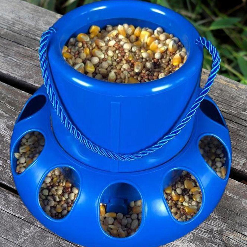 11 Holes Pigeon Feeder Trough Shape Bird Feeding Bucket Food Dispenser Chicken Feeder  Geese