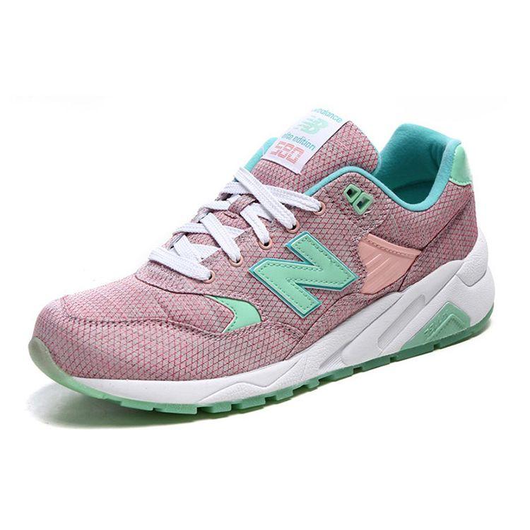 New Balance 580 Mesh Synthetic Grey Pink Red WRT580SA Women Lifestyle Running Shoe