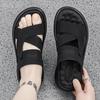 Fashion Summer Outdoor Sandals for Men Casual Sport Slippers PU Leather Non-slip Breathable Roman Shoes Beach Flip-Flop Garden Shoes