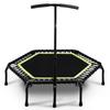 45″ Trampoline Fitness Rebounder With Adjustable Foam Handle Exercise Trampoline For Adults Indoor Garden Workout