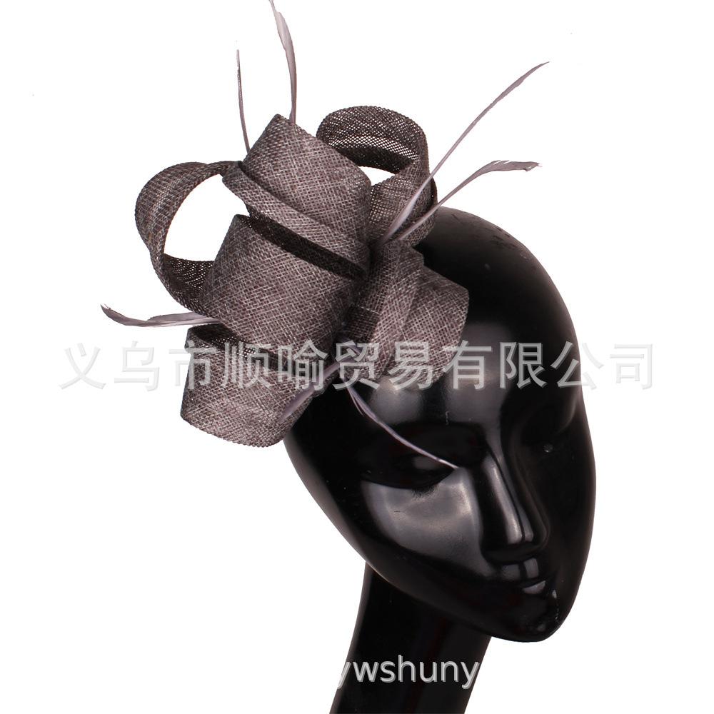 Wassermelonenrot Exquisites Schleifen-Stirnband Imitation Hanfgarn Kopfbedeckung Britische Haaraccessoires Society Ball Empfang