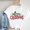 Cartoon Rudolph Reindeer Snowflake Print T Shirt Women Merry Christmas Holiday Short Sleeve Top