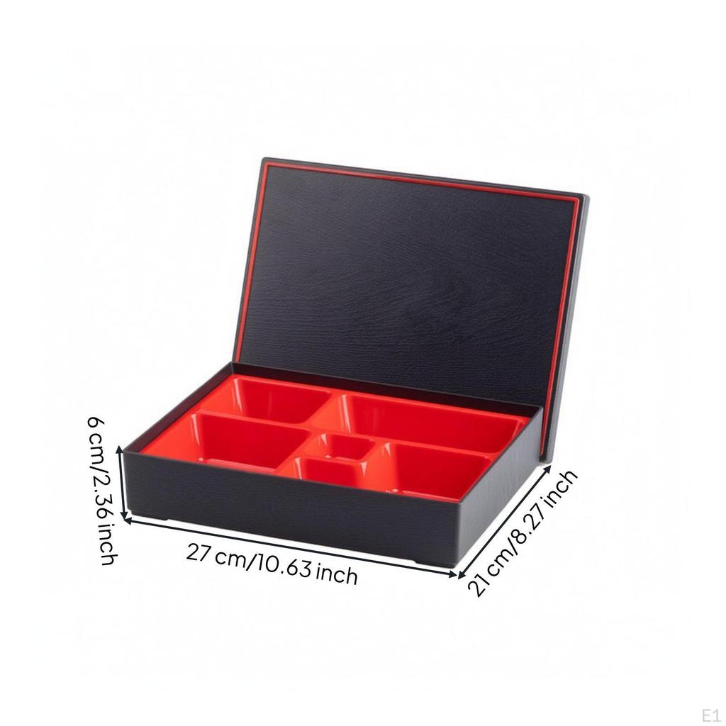 Bento Box a Cinque Scomparti Coperchio Aderente Rettangolare Pranzo Riutilizzabile Conservazione Pasti S 5scomparti