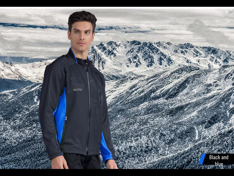 Men's Long-Sleeve Fleece Cycling Jersey - Warm, Windproof, Autumn/Winter Jacket