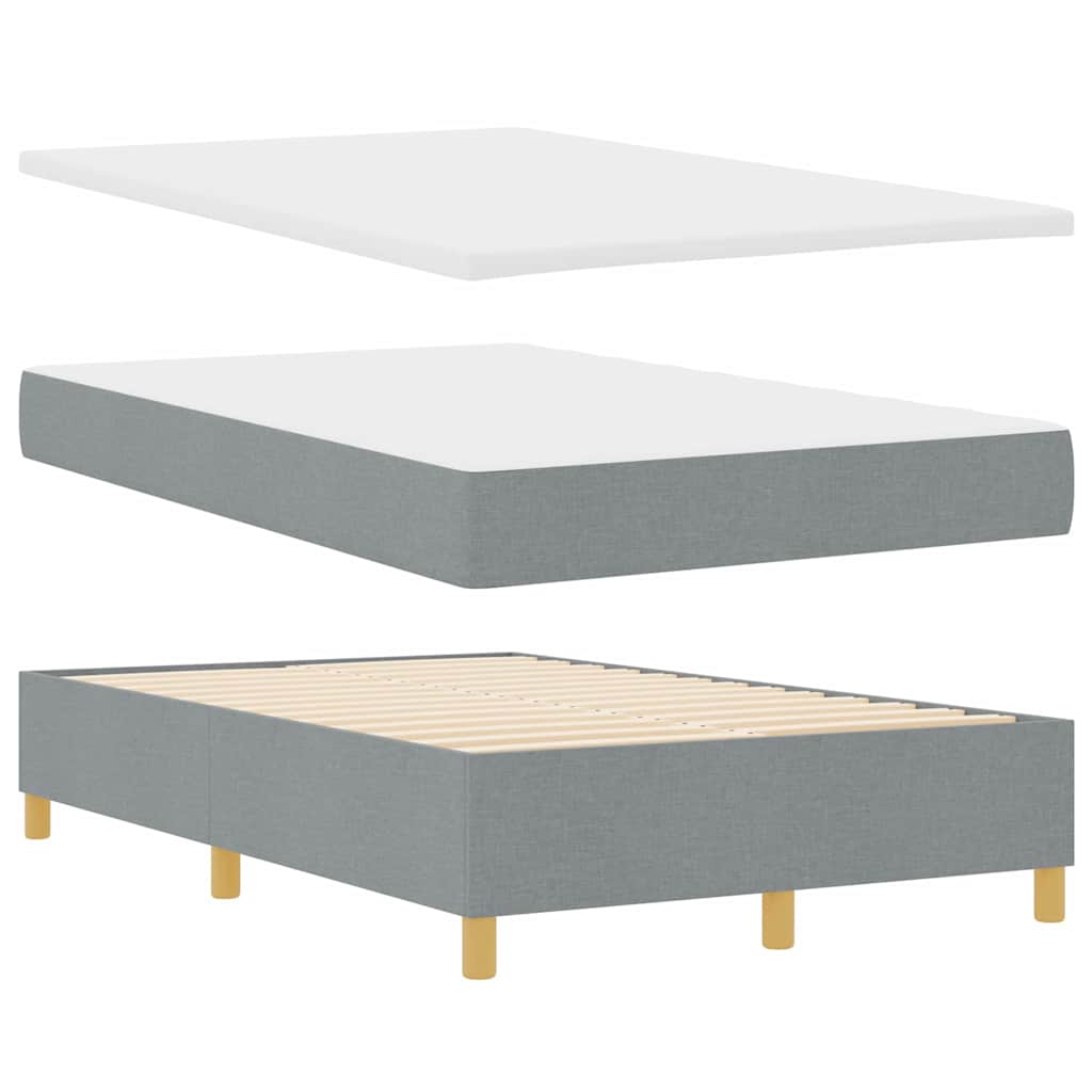 Boxspring bed with headboard Light gray 120 x 200 cm Fabric