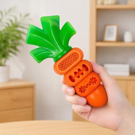 Xiaobudian Dog Squeaky Chew Toys for Aggressive Chewers, Latex Carrot Shape Teething Training Toy, Interactive Tough Toy Puppy Medium Dogs