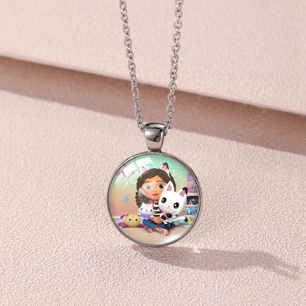 Exquisite Gabby's Dollhouse Cartoon Pendant Necklace With Stunning Glass Detail For Everyone
