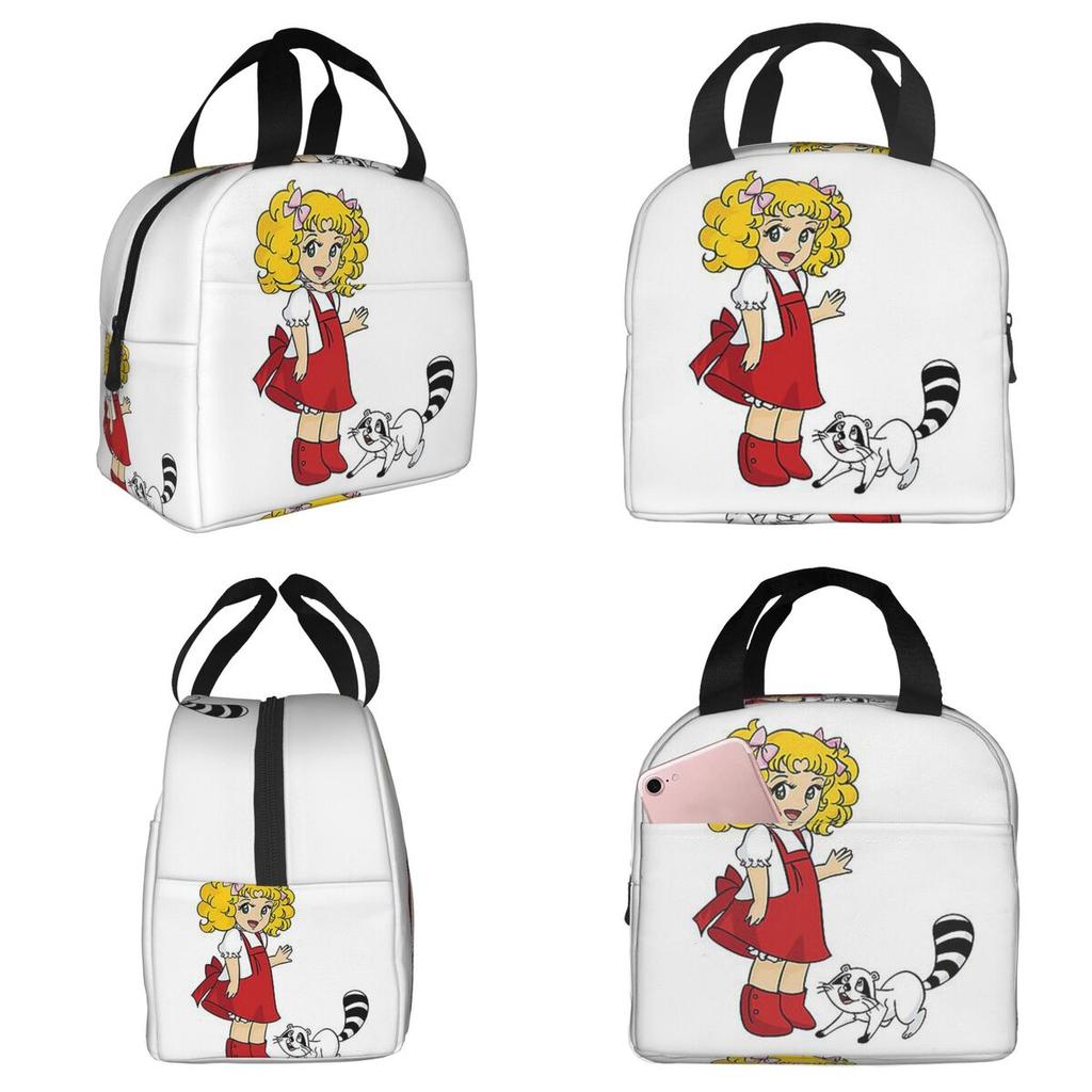 Candy Candy Cartoon Animated Insulated Lunch Bag for Women Office Cooler Thermal Food Box Tote Portable Lunch Boxes Container