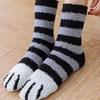 1 Pair Autumn Winter Coral Velvet Socks Cute Cat Claw Socks For Women Girls Middle Tube Thickened Sleep Socks Home Floor Socks