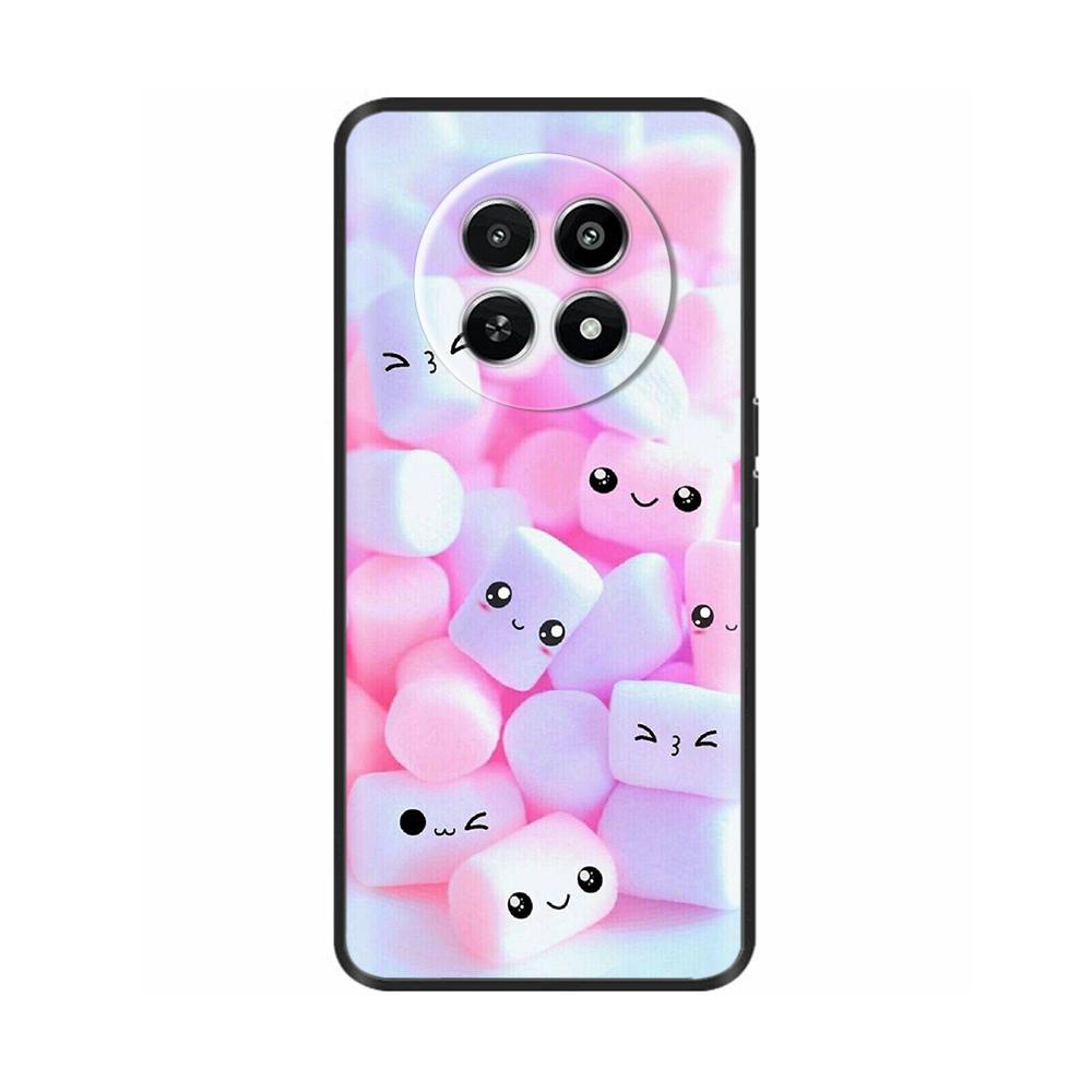 Für Realme 12 5G 12X Handyhülle Cover Blumen Aufdruck Weiches Schwarzes TPU Fundas Für Realme12 12 X Bumper Schale Para Coque Etui Capas