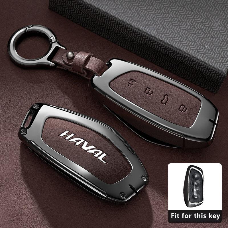 Zinc Alloy Car Key Case for HAVAL Menglong Hover H9 2025 2026 Keychain Remote Cover Shell Housing Ring Holder Fob Accessories