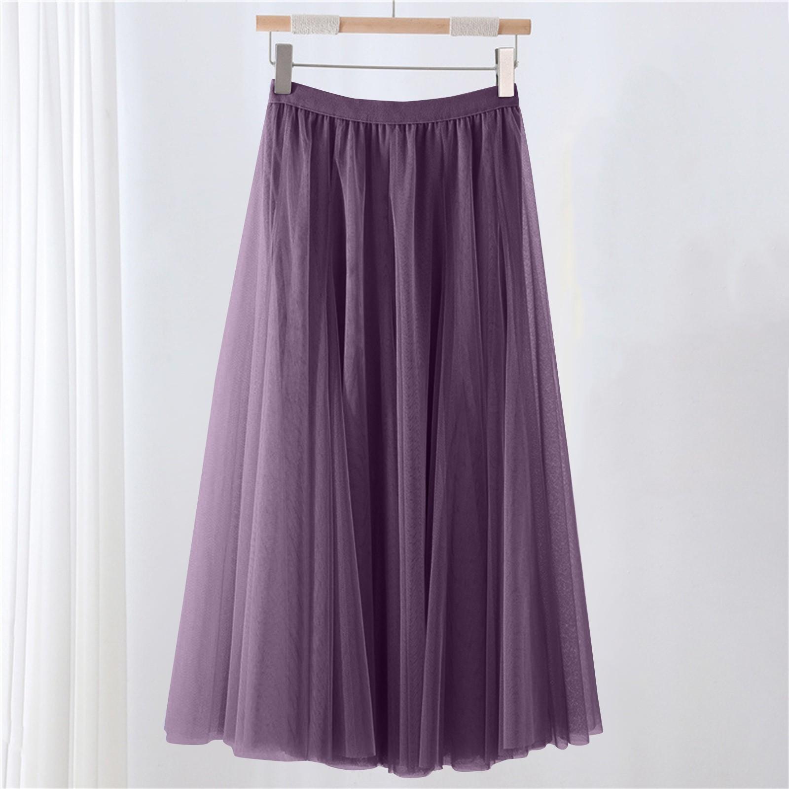 

Женская однотонная сетчатая юбка с резинкой, большая юбка средней длины 90