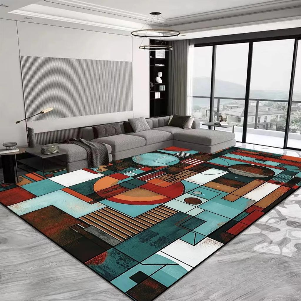 Elegant Abstract Art Light Luxury Carpet Soft Non-Slip Washable Floor Mat for Living Room Sofa Bedroom Home Decor Area Rug