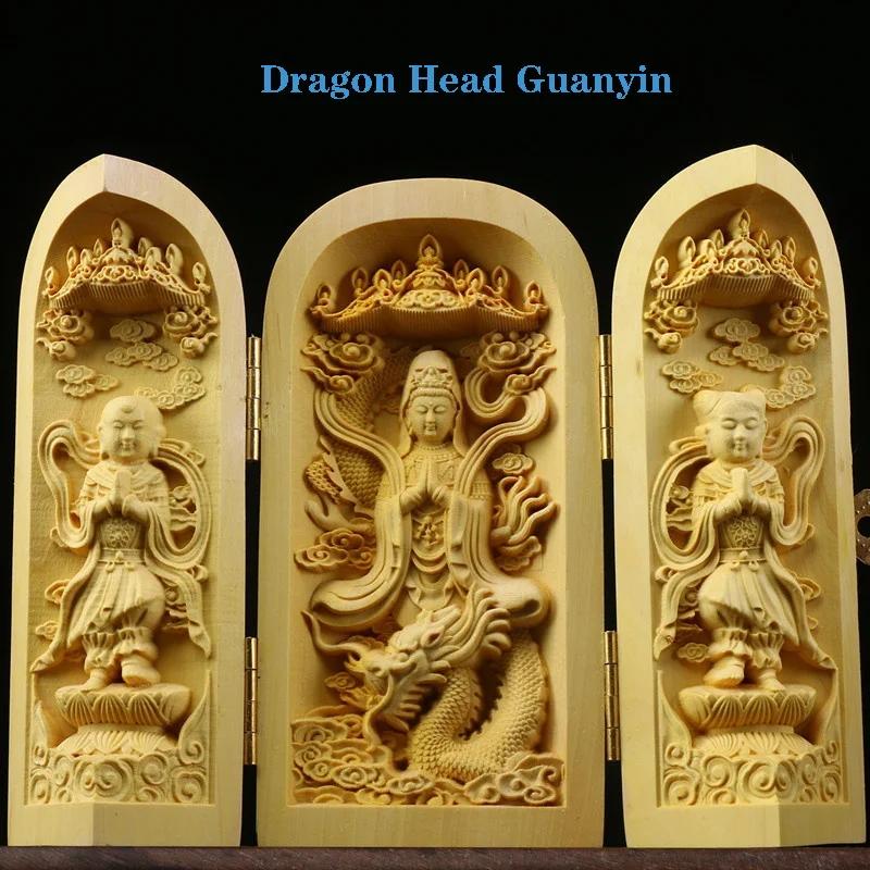 Boxwood Beautiful Hand-Carved Wooden Statue of the Thousand-Armed Guanyin Bodhisattva