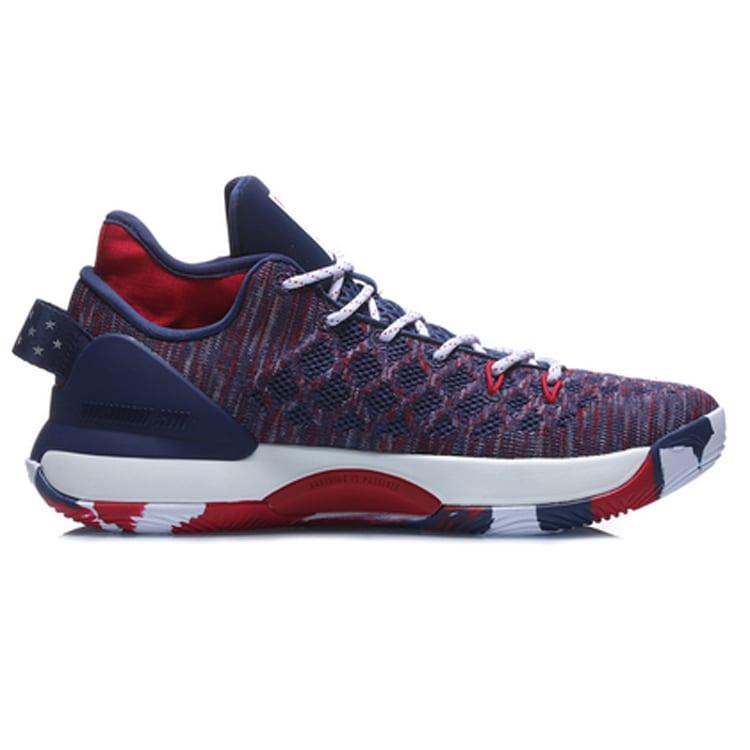 Li Ning YuShuai 13 Cushioning Slip Resistant Abrasion Resistant Low Top Basketball Shoes Men's Navy ABAP095-3