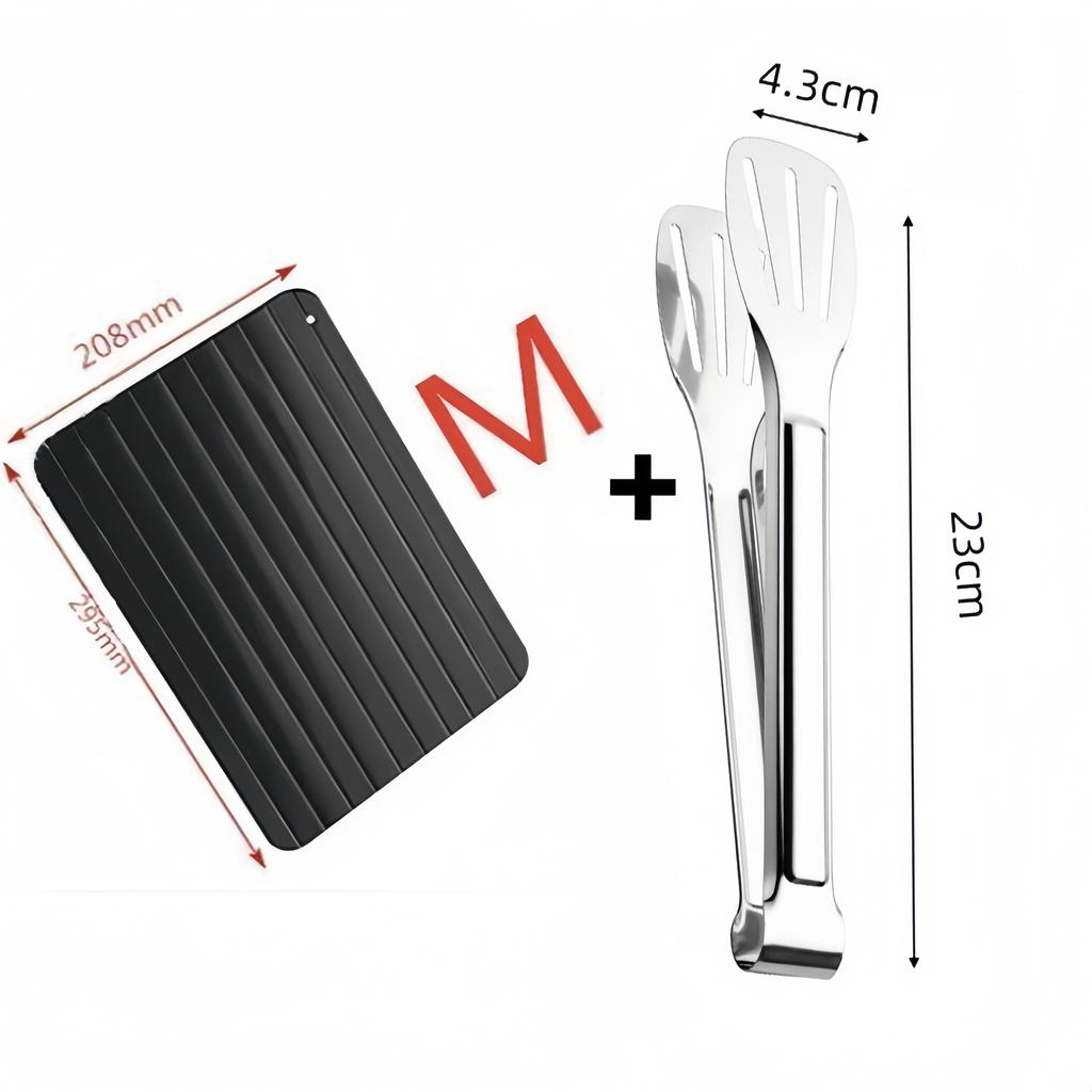 Quick Defrosting Tray for Frozen Meat Fish Vegetables Non-Electric Aluminum Thawing Non-Stick Surface High Thermal Conductivity