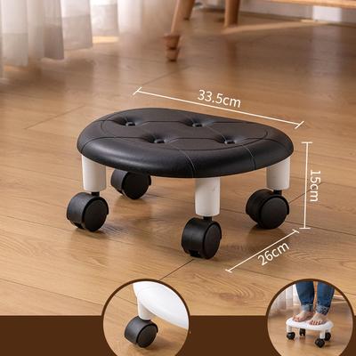 Tabouret Bas en Plastique Minimaliste Moderne à Roulettes Silencieux Facile à Organiser Petite Chaise Pouf d'Entrée Salon Chambre à Coucher Meubles de Maison