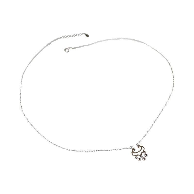 Concentric Long Life Lock Necklace for Women Korean Short Sweater Pendant Collarbone Chain