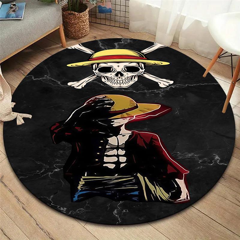 One Piece Monkey D Luffy Round Area Rug Carpet Rug For Living Room Bedroom Sofa Playroom Decor Nonslip Floor Mat