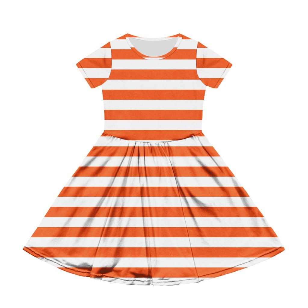 Mädchen Sommerkleid Farbe & Muster Ärmelloses Kleid Mit Tasche Freizeitkleid Kurzer Ärmel Partykleid