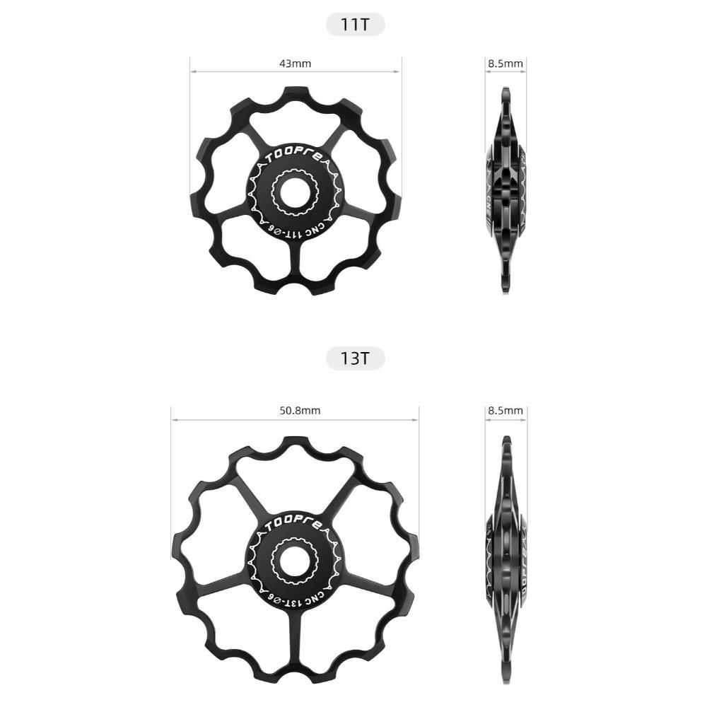 TOOPRE Bicycle Rear Derailleur Guide Wheel Aluminum Alloy Bike Jockey Wheel
