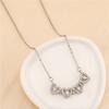Two-wearing Heart-to-heart Four-leaf Clover Pendant Necklace Female Opening and Closing Folding Creative Clavicle Chain