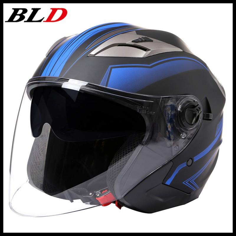 BLD Bailide Шлем 3/4 Половина Мотоциклетный Двойная Линза Велосипедный L(59-60)