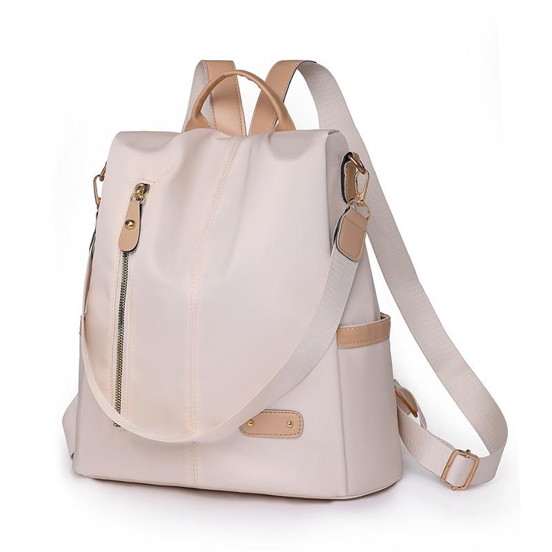 Large Capacity Backpack for Ladies Casual Anti-theft Backpack Fashionable Contrasting Color Nylon Rivet Travel Backpack School Bag