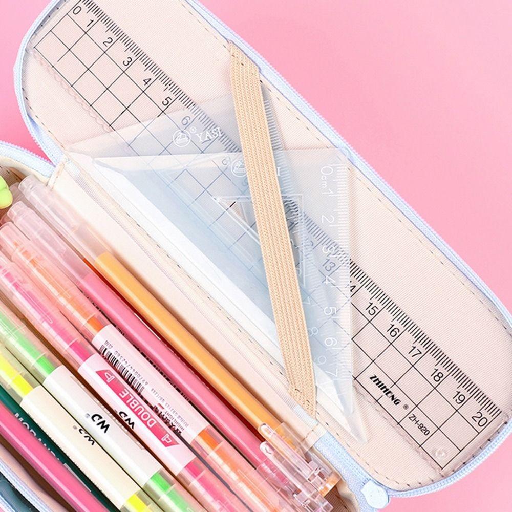 Double Layer Pencil Case Cartoon Design Stationery Pouch Ins Pen Pouch  Student Supplies