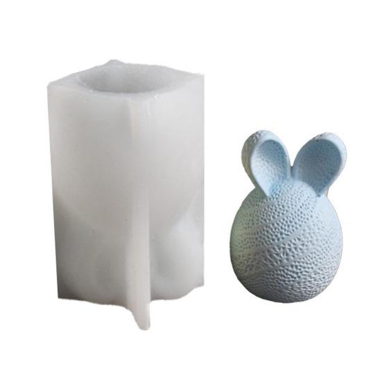 Ostereier-Hase Silikonform DIY gesichtsloser Hase Harz Gips Bastelform Flexibel Wiederverwendbar Kerzenform für Feiertagsdekoration