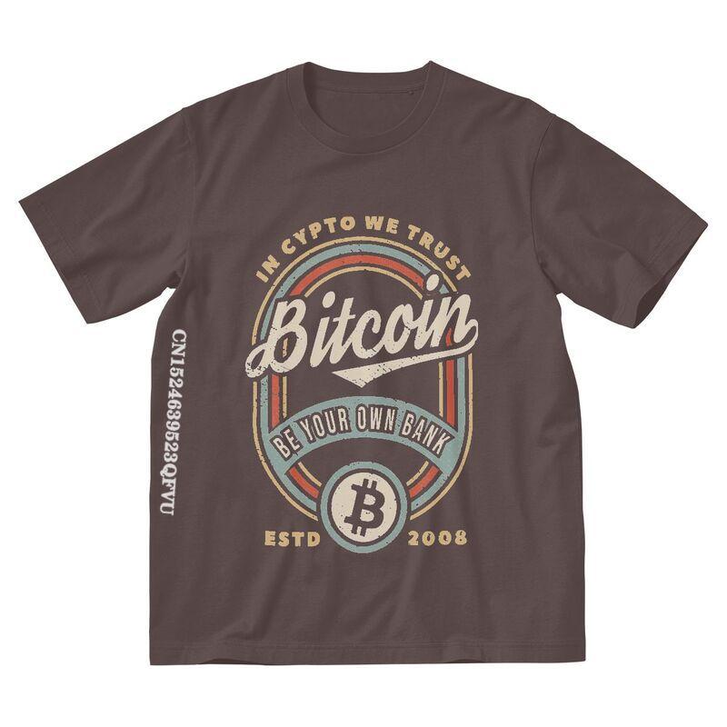 Vintage Bitcoin In Crypto We Trust T Shirt Men Men Fashion T Shirts Emo Clothes BTC Tshirts Gothic Anime Clothes Alternative S