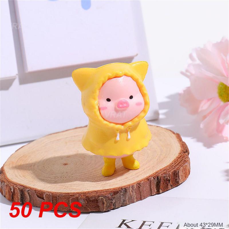 50/100PCS Cartoon Pig Decorations Resistant Piggy Doll Home Decor Crafts Resin Crafts High Temperature Resistance
