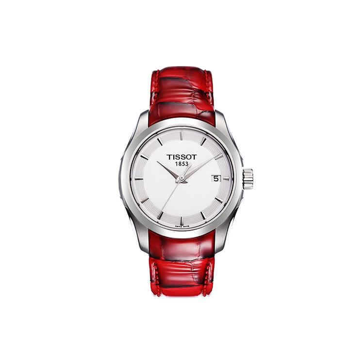 

TISSOT Kutu Collection Quartz Movement Women s Watch 32mm White Dial Stainless Steel Case T035.210.16.011.01 White Dial Red Strap